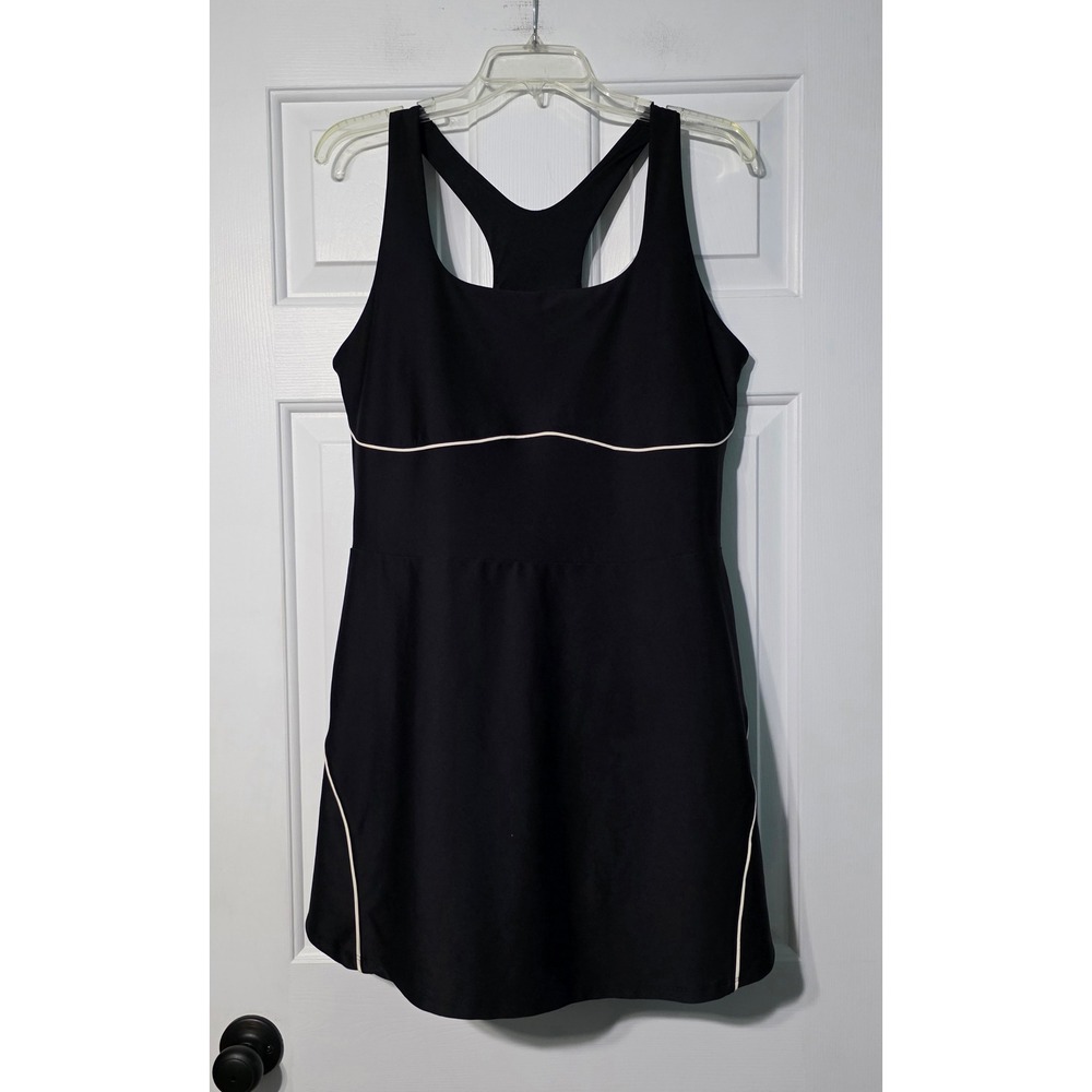 Old Navy Active Powersoft Exercise Dress Black XL Go-Dry Racerback Tennis Pocket